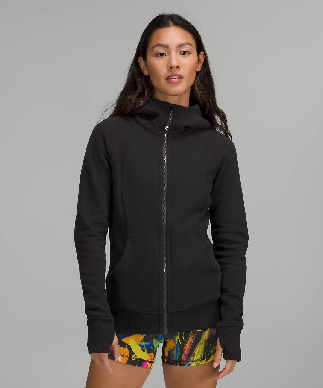 Women's Lululemon Scuba Full Zip Hoodie-Black Main Image